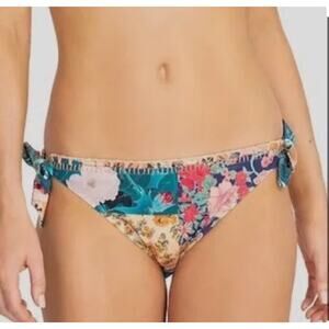 Johnny Was Caribbean Hipster Bikini Bottom XS Patchwork Tie Side NWT